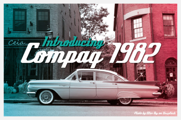 Compaq 1980 Retro Script Font for Crafters