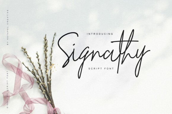 Signathy: An Elegant Script Font for Romantic Designs